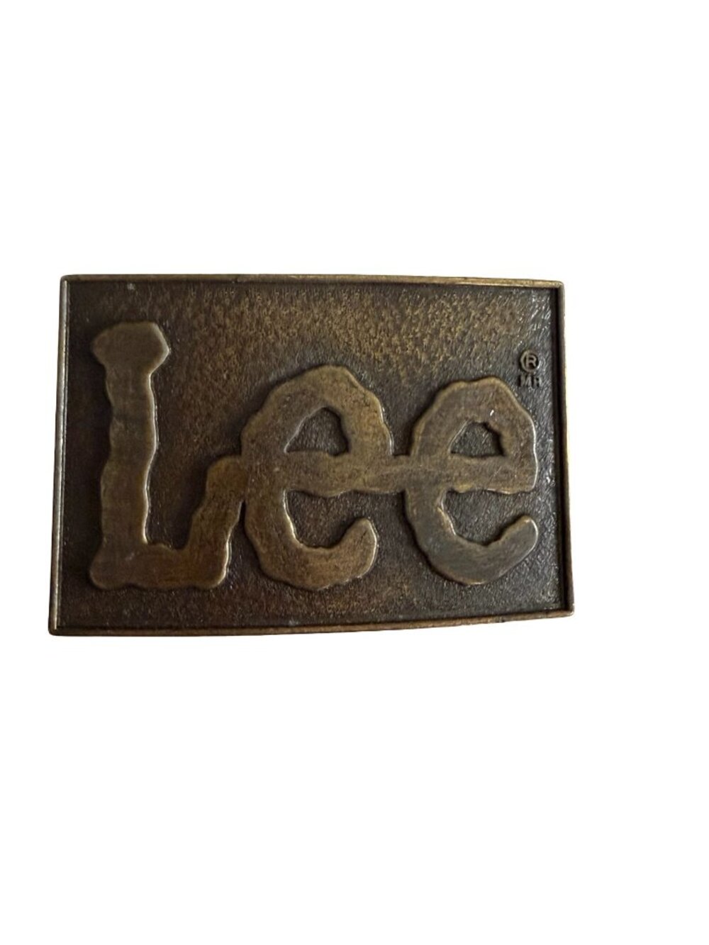 Vintage Lee Jeans Brass Tone Belt Buckle Denim Cowboy Western Style-READ